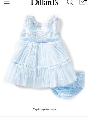 Bonnie Jean Blue Sequin Embellished Floral Mesh Dress